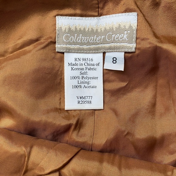 Cold water creek long brown embroidered skirt, with slit. With polyester lining. - Picture 5 of 5